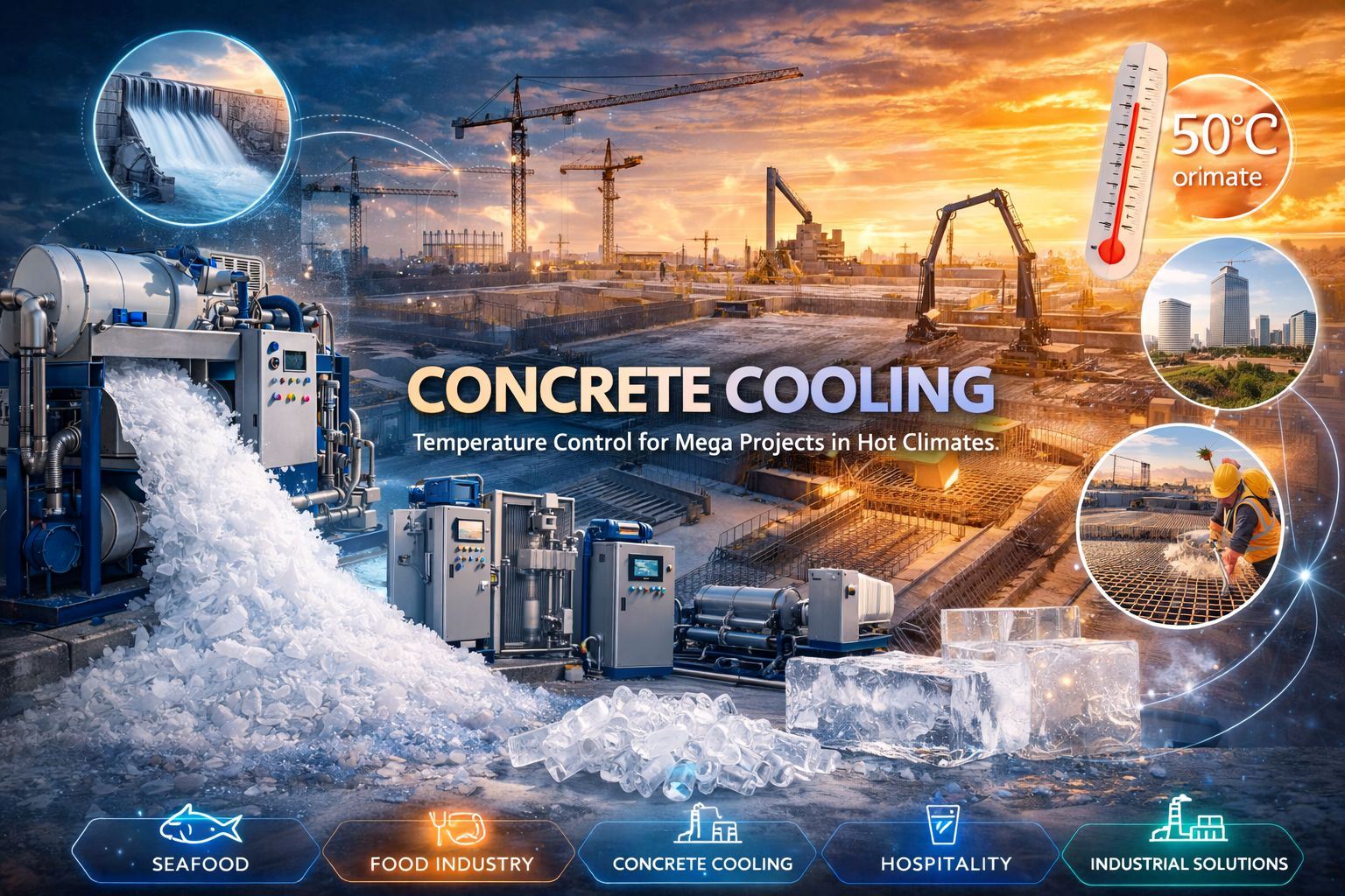 What is concrete cooling? In which countries is it widely used?